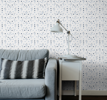 Carta da parati floreale disegni floreali blu - TenStickers