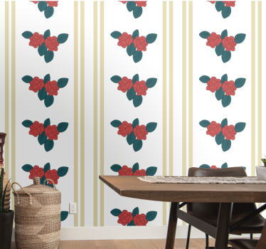 Carta da parati floreale elegante motivo a rosa - TenStickers