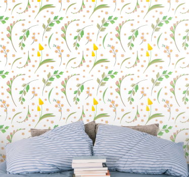 Carta da parati floreale essenza floreale - TenStickers