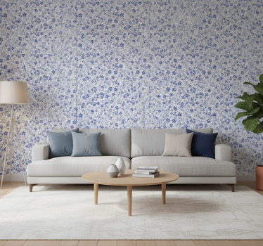 Carta da parati floreale fiori di ciliegio blu - TenStickers