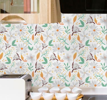 Carta da parati floreale fiori di cotone botanico - TenStickers