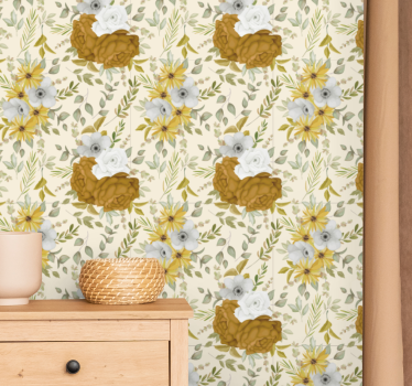 Carta da parati floreale fiori di nidificazione - TenStickers