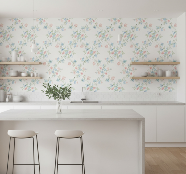 Carta da parati floreale fiori piccoli in acquerello chiaro - TenStickers