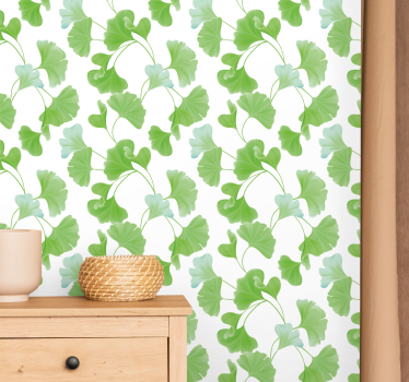 Carta da parati floreale foglie verdi lussureggianti - TenStickers