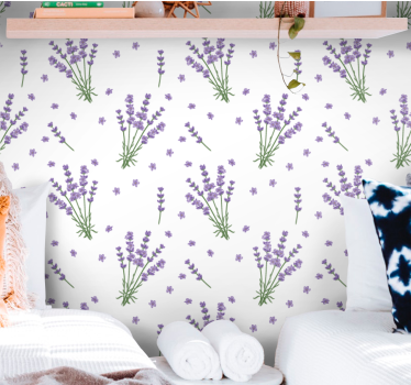 Carta da parati floreale giardino fiorito di lavanda - TenStickers