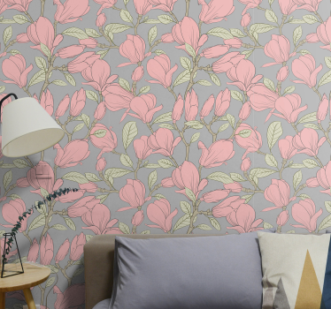 Carta da parati floreale magnolie floreali - TenStickers