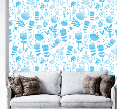 Carta da parati floreale modelli di silhouette floreali - TenStickers