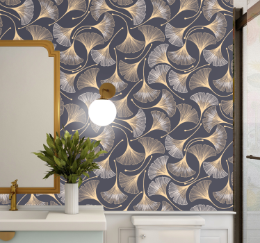 Carta da parati foglie modello elegante ginkgo - TenStickers
