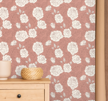 Carta da parati floreale motivo a petalo di rosa - TenStickers