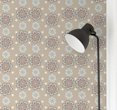 Carta da parati floreale motivo beige elegante - TenStickers