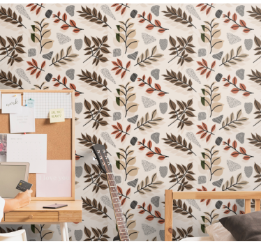 Carta da parati foglie motivo foglia botanica - TenStickers