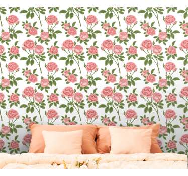 Carta da parati floreale rosa pink - TenStickers