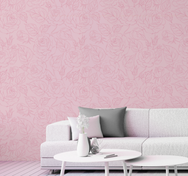 Carta da parati floreale sfondo rosa rosa - TenStickers
