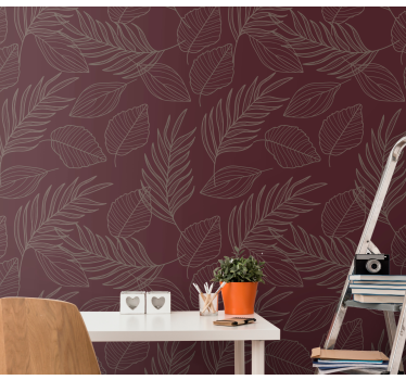 Carta da parati foglie disegno di foglie botaniche - TenStickers