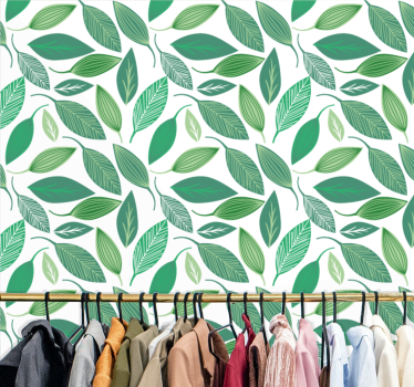 Carta da parati foglie elementi botanici verdi - TenStickers