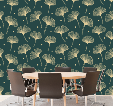 Carta da parati foglie esposizione elegante - TenStickers