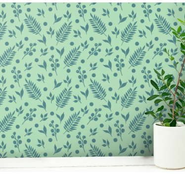 Carta da parati foglie ispirazione modello verde - TenStickers