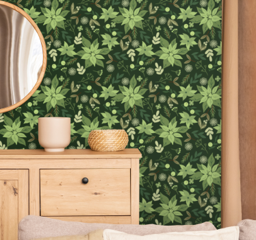 Carta da parati foglie modello naturale verde - TenStickers