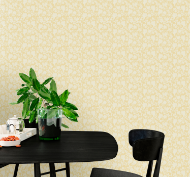 Carta da parati foglie motivo astratto giallo - TenStickers