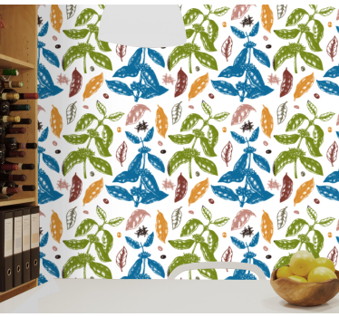 Carta da parati foglie stampa botanica - TenStickers