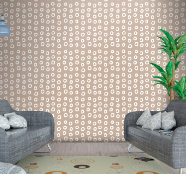 Carta parati geometrica bolle bianche - TenStickers