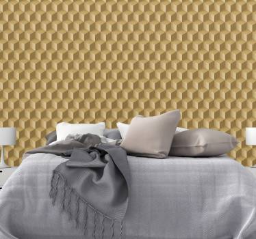 Carta da parati 3d struttura cubica beige - TenStickers