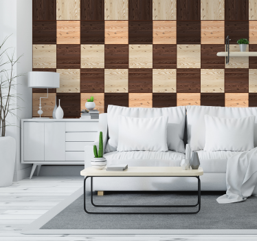 Carta da parati effetto legno pannellatura strutturata - TenStickers