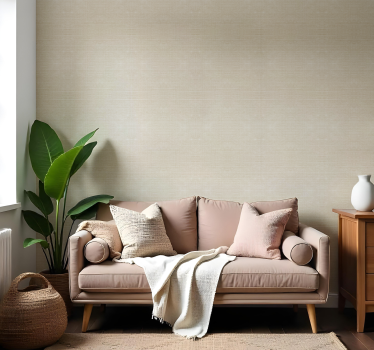 Carta da parati moderna texture motivo beige in juta sottile - TenStickers