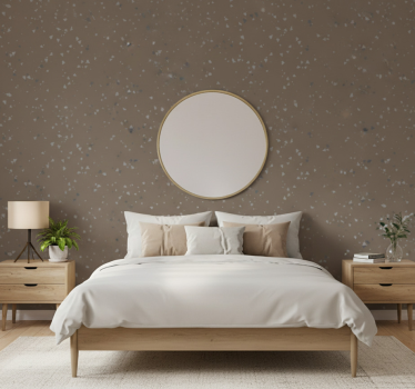 Carta da parati moderna texture terrazzo marrone e grigio - TenStickers