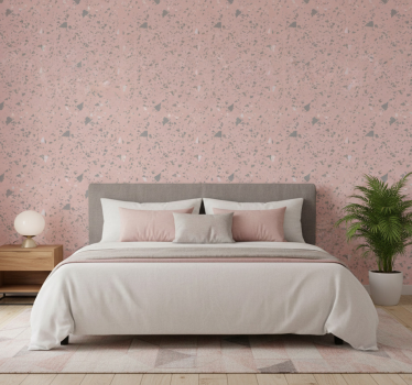 Carta da parati moderna texture terrazzo rosa e grigio - TenStickers