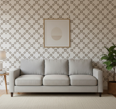 Carta da parati natura design quadrifogli beige - TenStickers