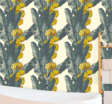 Carta da parati natura fiori di foglie di banana - TenStickers