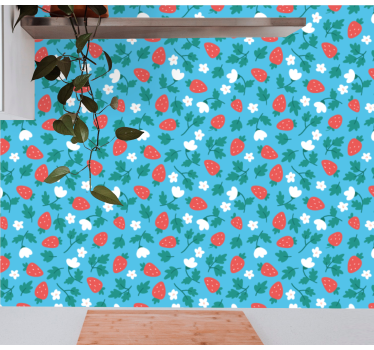 Carta da parati natura fiori di fragola - TenStickers