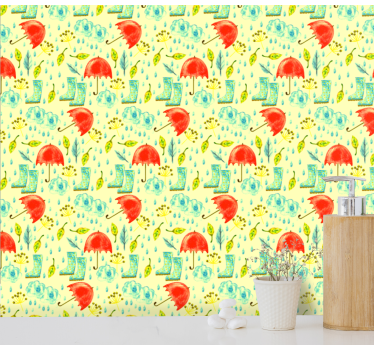 Carta da parati natura modello di giornata piovosa - TenStickers