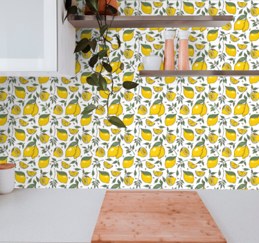 Carta da parati natura motivo botanico di limone - TenStickers