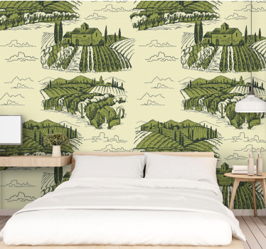 Carta da parati natura paesaggio di vigneti - TenStickers
