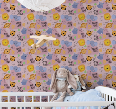 Carta da parati neonato amante della natura della giungla - TenStickers