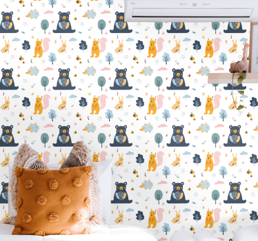 Carta da parati neonato animali del bosco - TenStickers