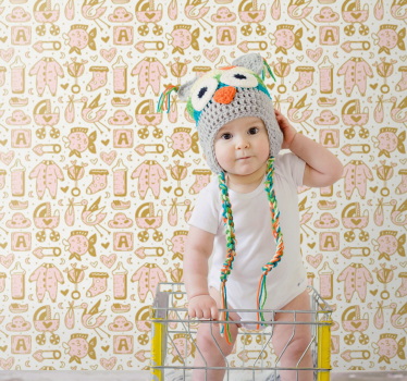 Carta da parati neonato cappello di maglia gufo - TenStickers