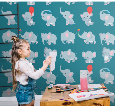 Carta da parati neonato elefanti giocosi - TenStickers