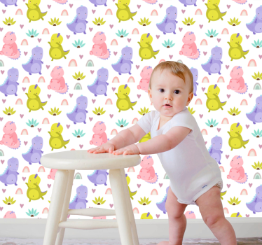 Carta da parati neonato modello di delizia dei dinosauri - TenStickers