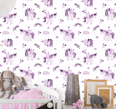 Carta da parati neonato scena fantasy di unicorno - TenStickers