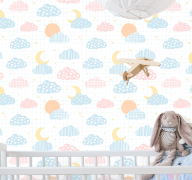 Carta da parati neonato tema cielo nuvoloso - TenStickers