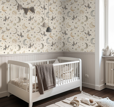 Carta da parati neonato cielo notturno beige - TenStickers