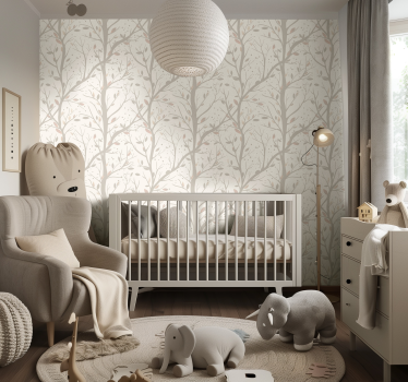 Carta da parati neonato grandi rami beige - TenStickers