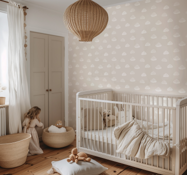 Carta da parati neonato motivo nuvole beige - TenStickers