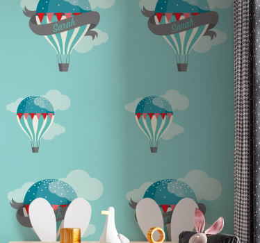 Carta da parati cameretta tema avventura in mongolfiera - TenStickers