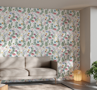Carta da parati camera fiori e piante - TenStickers