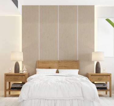 Carta da parati testata letto strisce larghe colore beige - TenStickers