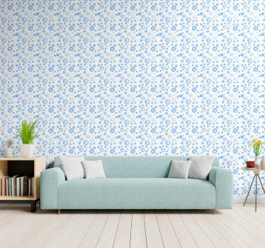 Carta da parati pois motivi circolari blu - TenStickers